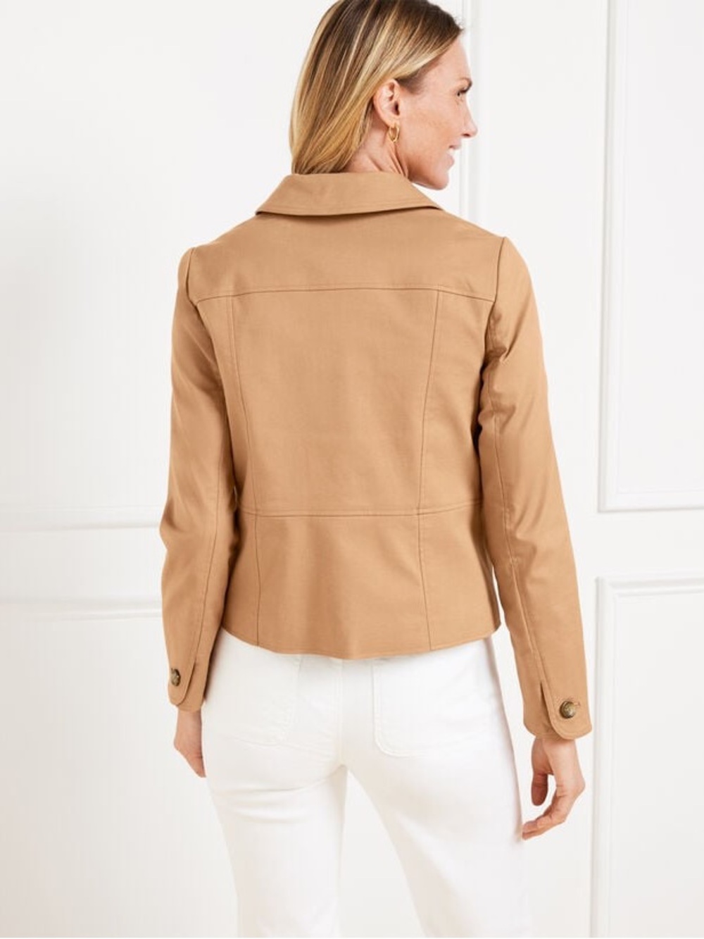 NWT Talbots Twill Jacket in Camel Brown, Size 16 - Picture 2 of 8